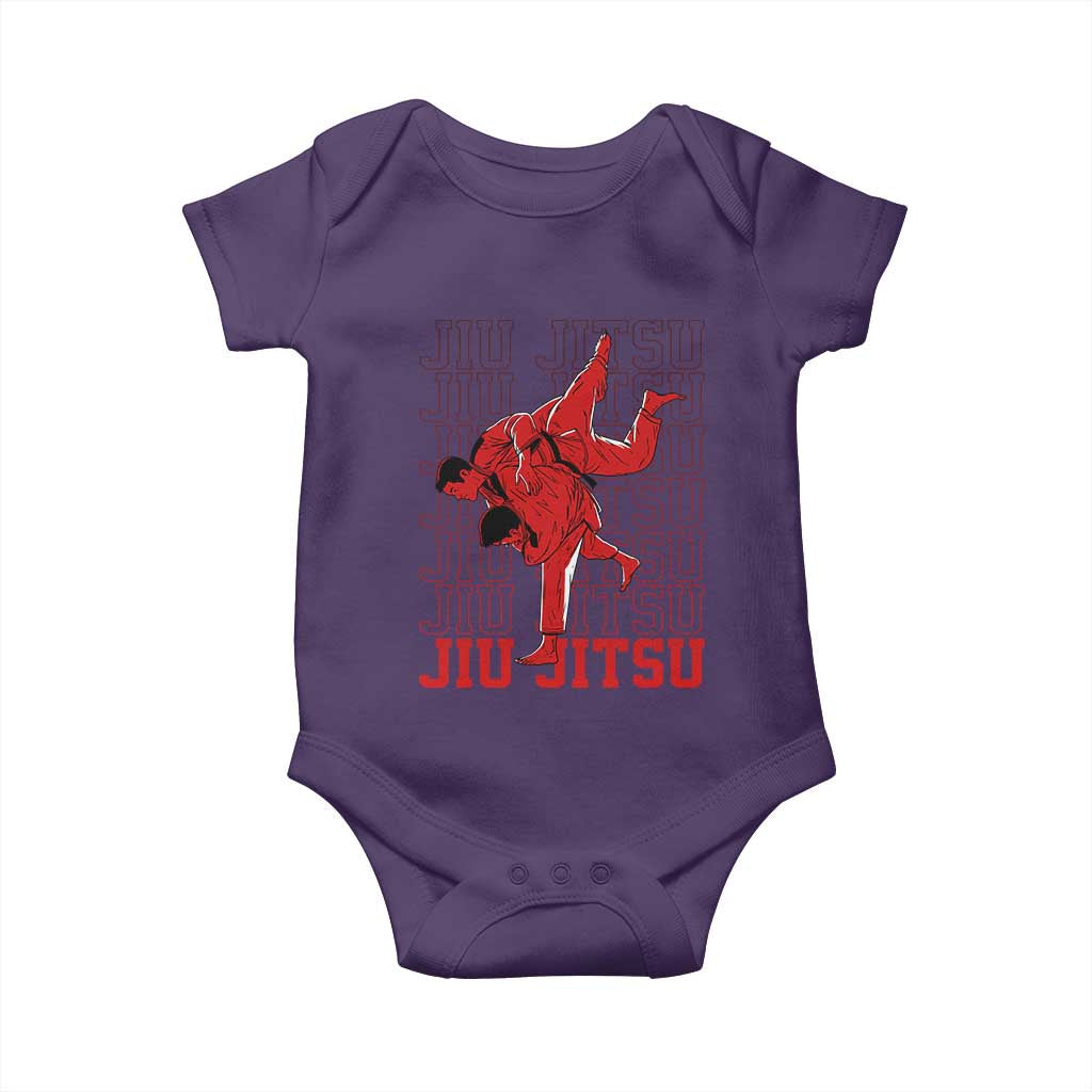 Brazilian Jiu Jitsu Baby Onesie BJJ Distressed TS10 Purple Print Your Wear