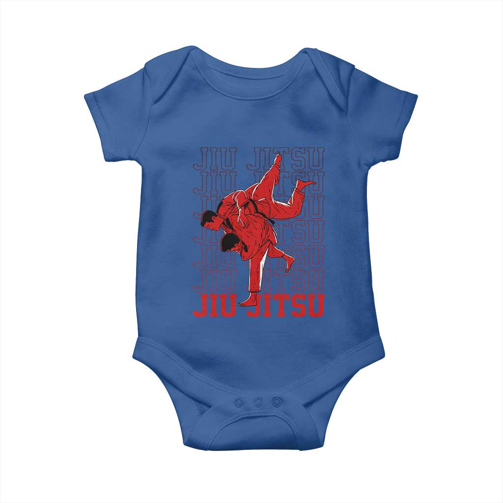 Brazilian Jiu Jitsu Baby Onesie BJJ Distressed TS10 Royal Blue Print Your Wear