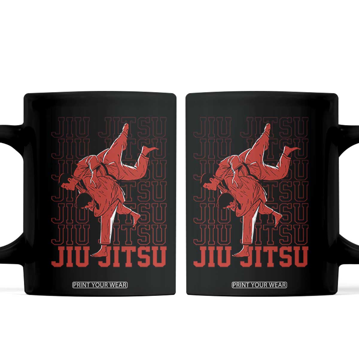 Brazilian Jiu Jitsu Coffee Mug BJJ Distressed TS10 Black Print Your Wear