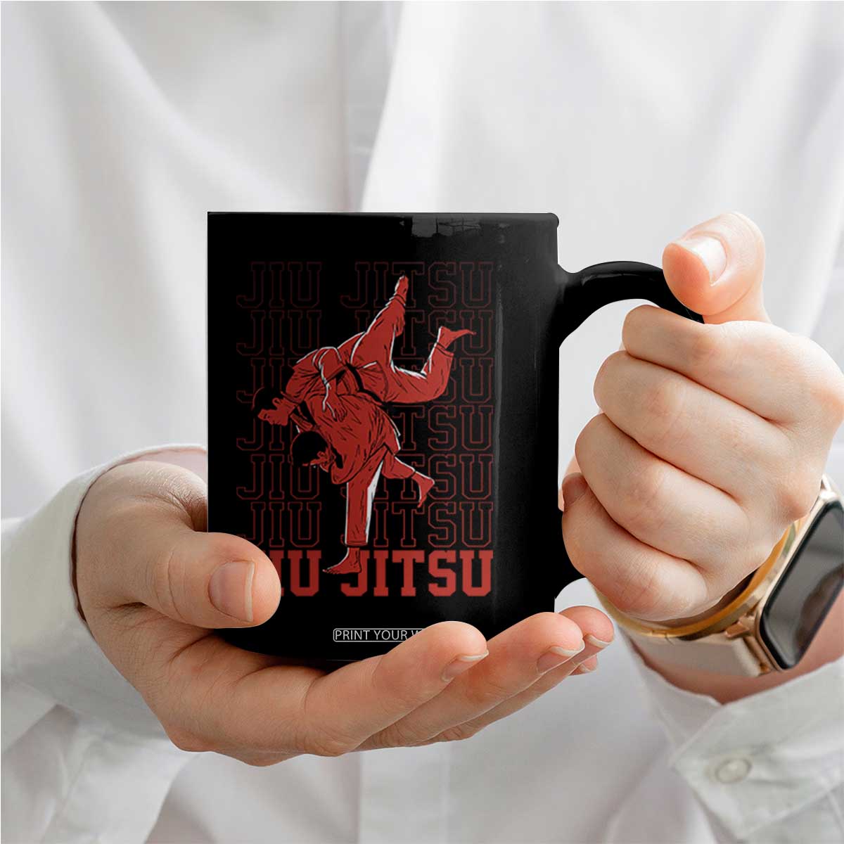 Brazilian Jiu Jitsu Coffee Mug BJJ Distressed TS10 Print Your Wear
