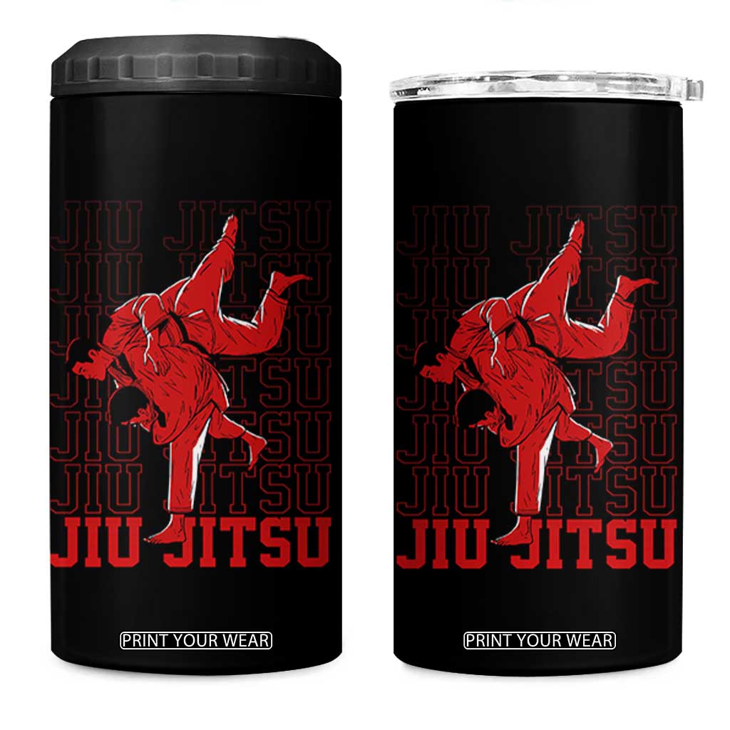 Brazilian Jiu Jitsu 4 in 1 Can Cooler Tumbler BJJ Distressed TS10 One Size: 16 oz Black Print Your Wear