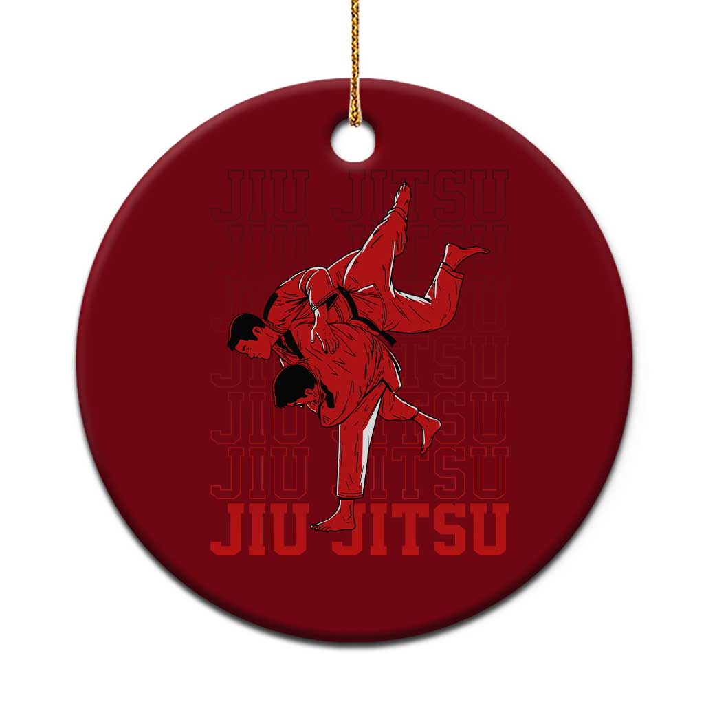 Brazilian Jiu Jitsu Ceramic Ornament BJJ Distressed TS10 1pc Red Print Your Wear