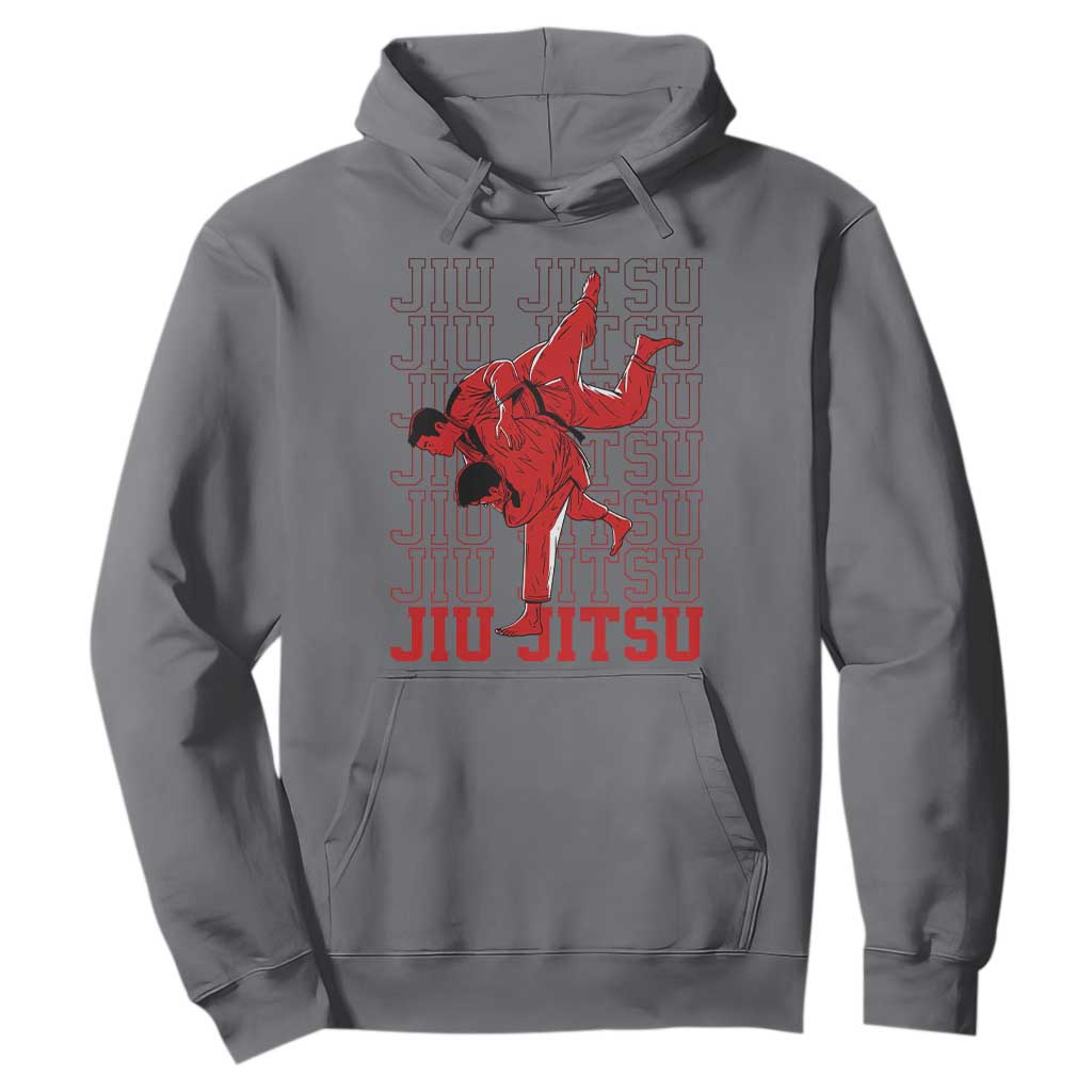 Brazilian Jiu Jitsu Hoodie BJJ Distressed TS10 Charcoal Print Your Wear