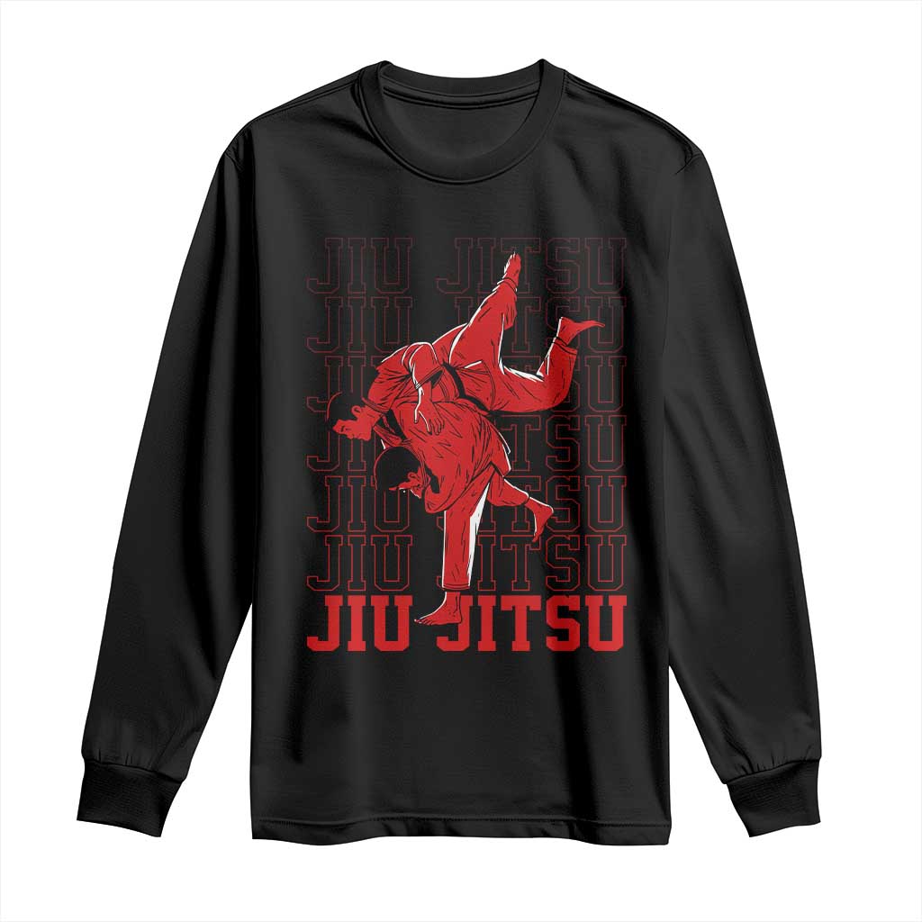 Brazilian Jiu Jitsu Long Sleeve Shirt BJJ Distressed TS10 Black Print Your Wear