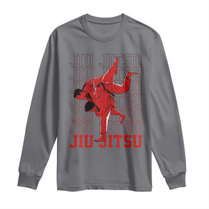 Brazilian Jiu Jitsu Long Sleeve Shirt BJJ Distressed TS10 Charcoal Print Your Wear