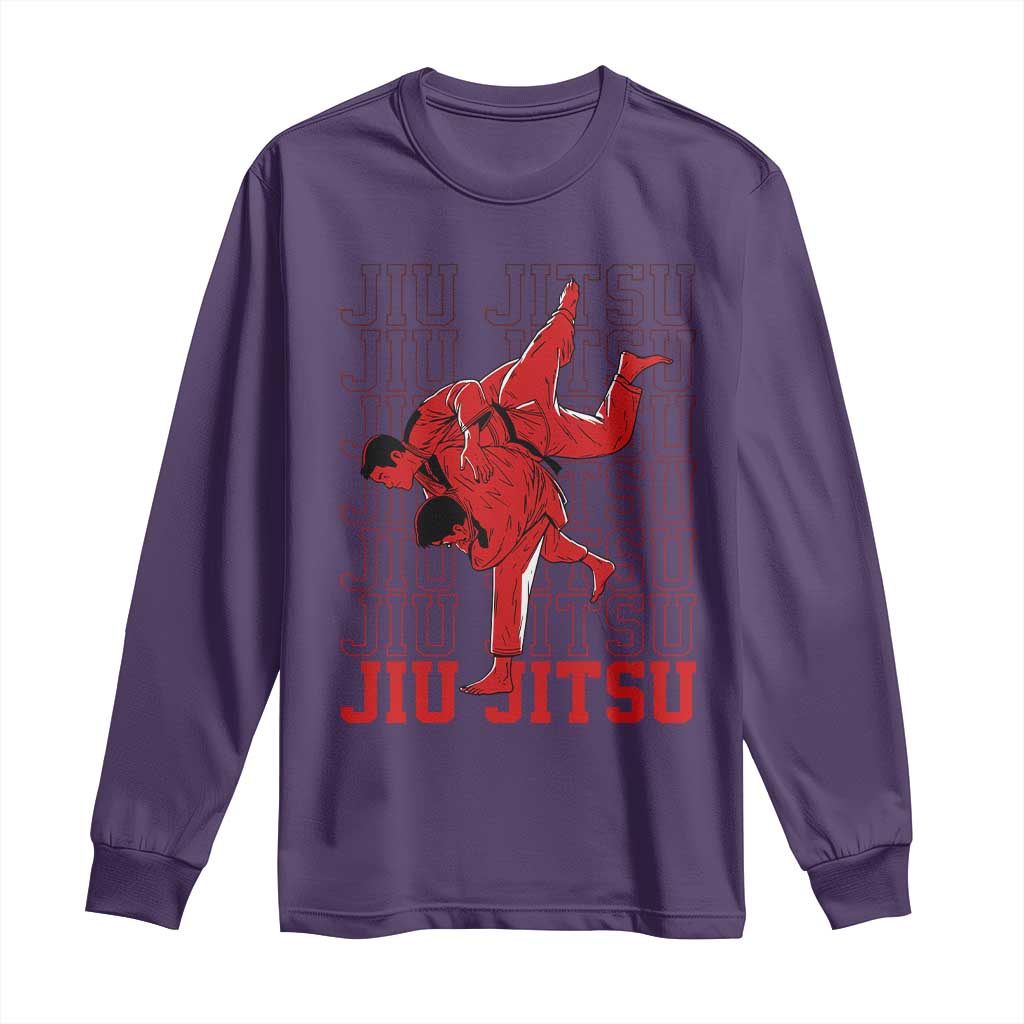 Brazilian Jiu Jitsu Long Sleeve Shirt BJJ Distressed TS10 Purple Print Your Wear