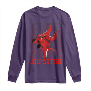 Brazilian Jiu Jitsu Long Sleeve Shirt BJJ Distressed TS10 Purple Print Your Wear
