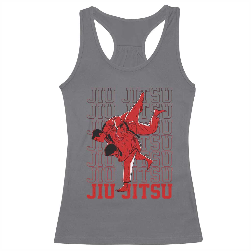 Brazilian Jiu Jitsu Racerback Tank Top BJJ Distressed TS10 Charcoal Print Your Wear