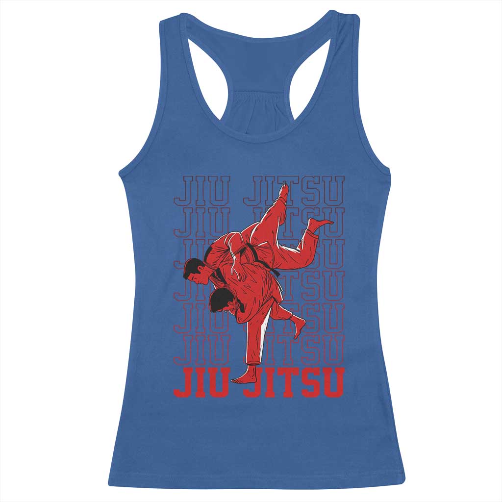 Brazilian Jiu Jitsu Racerback Tank Top BJJ Distressed TS10 Royal Blue Print Your Wear
