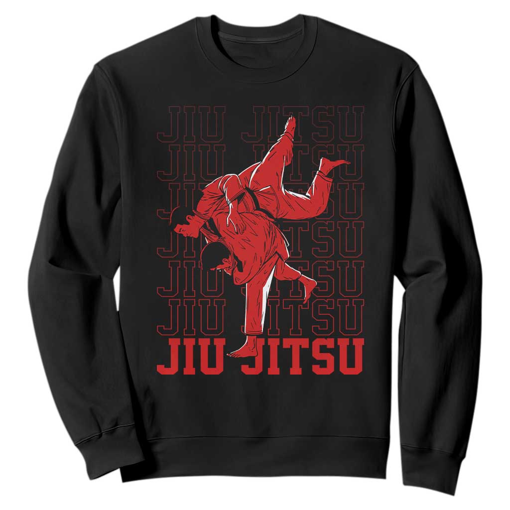 Brazilian Jiu Jitsu Sweatshirt BJJ Distressed TS10 Black Print Your Wear