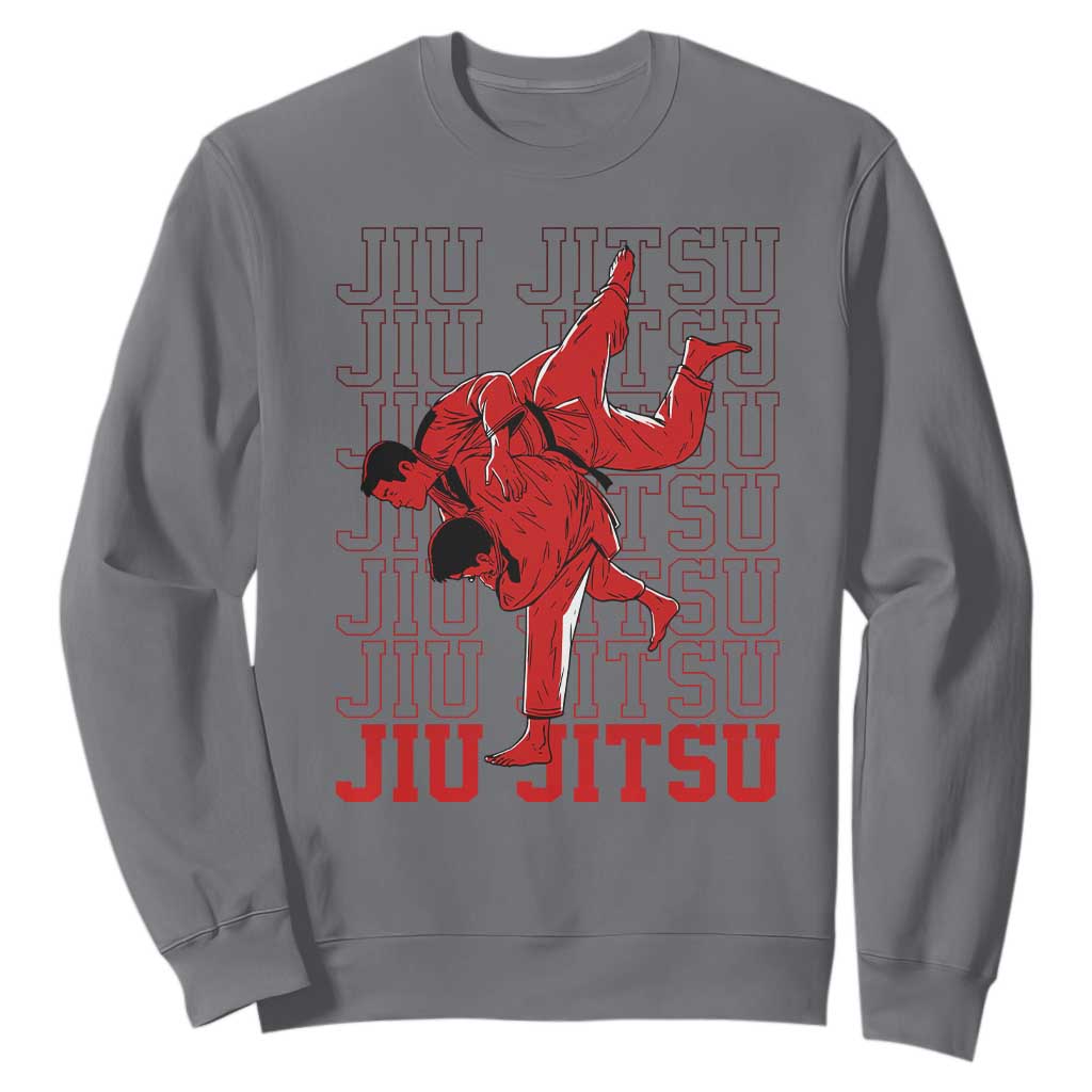 Brazilian Jiu Jitsu Sweatshirt BJJ Distressed TS10 Charcoal Print Your Wear