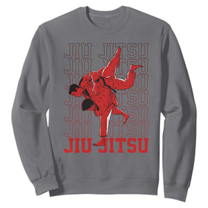 Brazilian Jiu Jitsu Sweatshirt BJJ Distressed TS10 Charcoal Print Your Wear