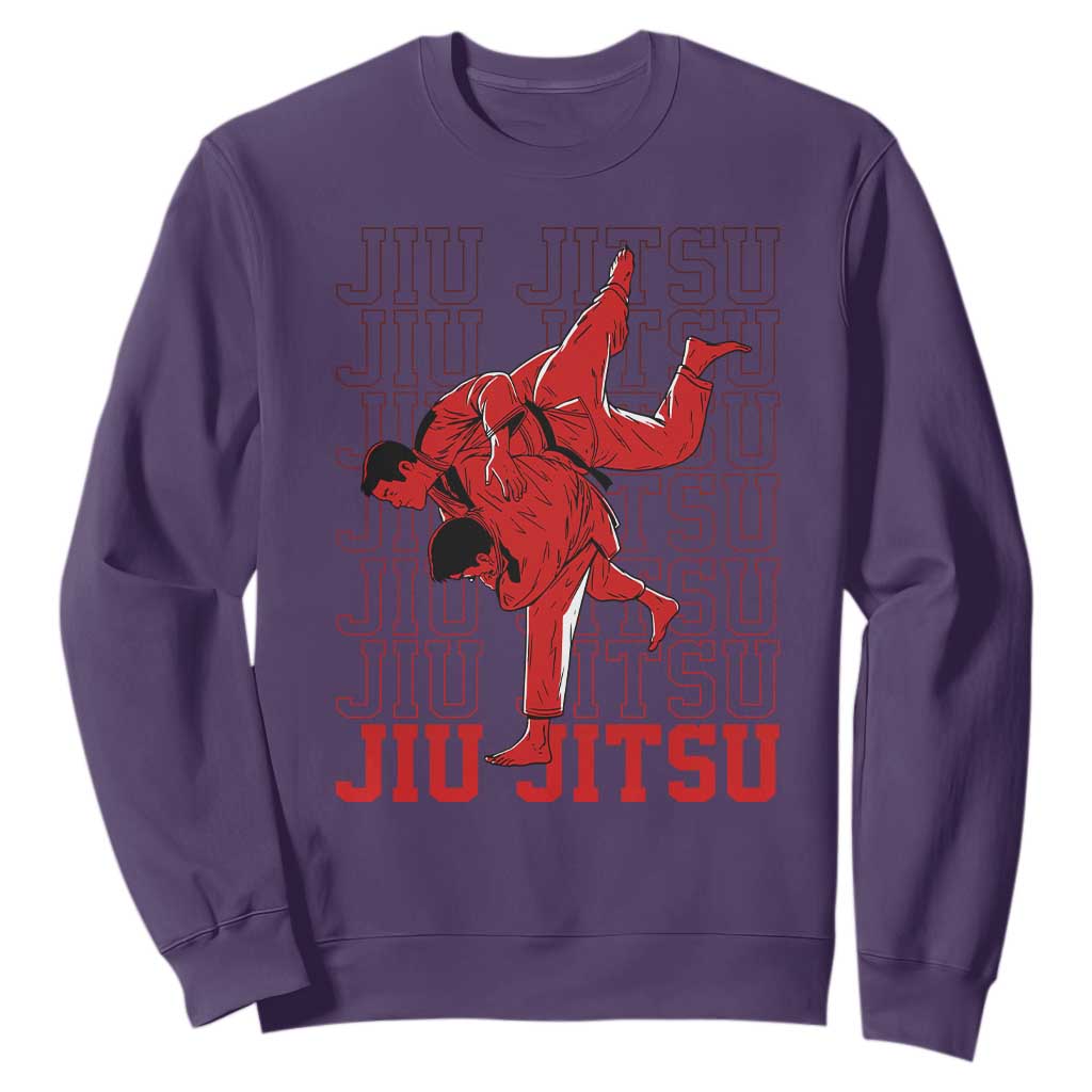 Brazilian Jiu Jitsu Sweatshirt BJJ Distressed TS10 Purple Print Your Wear