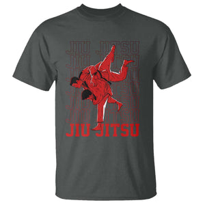 Brazilian Jiu Jitsu T Shirt BJJ Distressed TS10 Dark Heather Print Your Wear