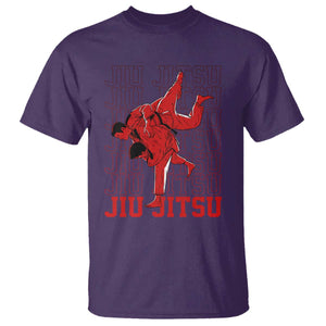 Brazilian Jiu Jitsu T Shirt BJJ Distressed TS10 Purple Print Your Wear