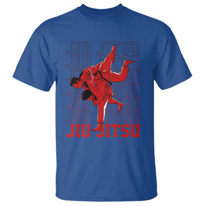 Brazilian Jiu Jitsu T Shirt BJJ Distressed TS10 Royal Blue Print Your Wear