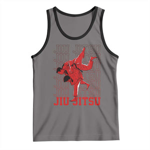 Brazilian Jiu Jitsu Tank Top BJJ Distressed TS10 Deep Heather Black Print Your Wear