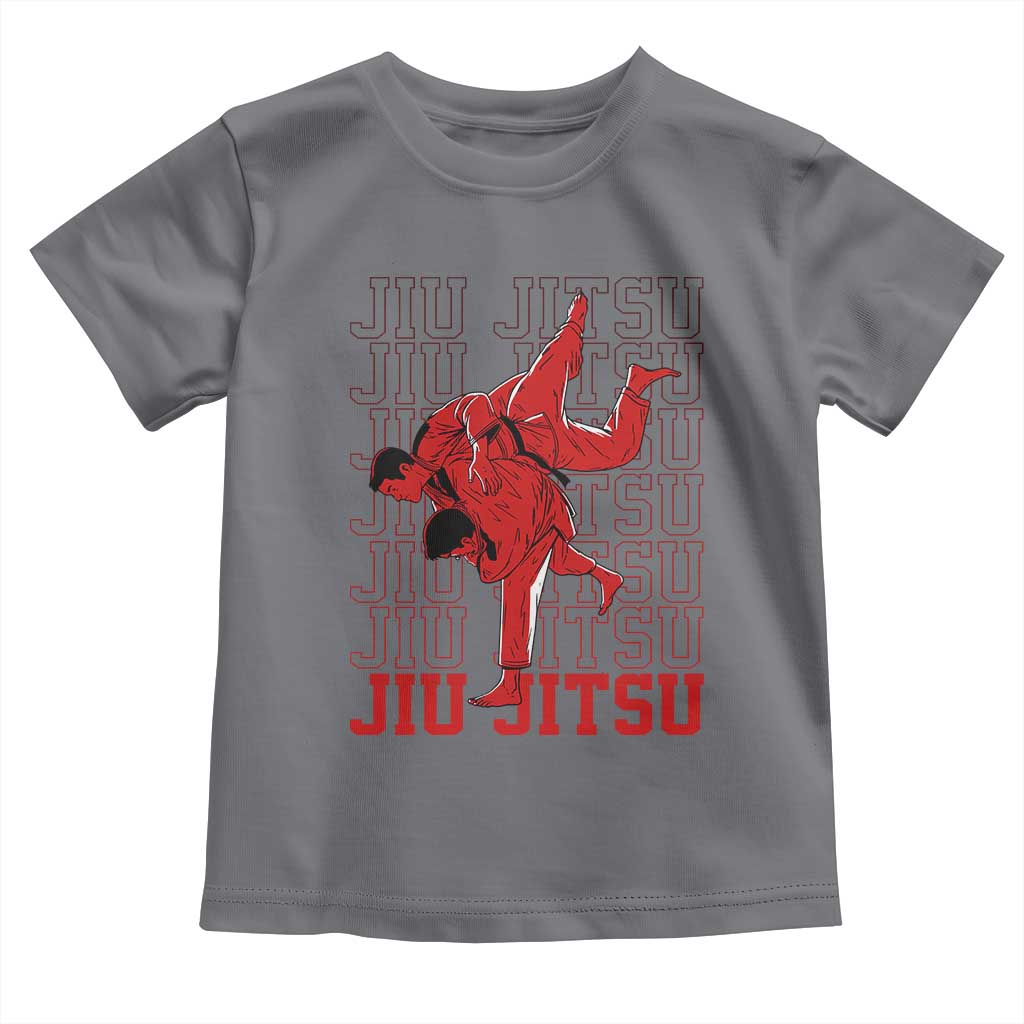 Brazilian Jiu Jitsu Toddler T Shirt BJJ Distressed TS10 Charcoal Print Your Wear