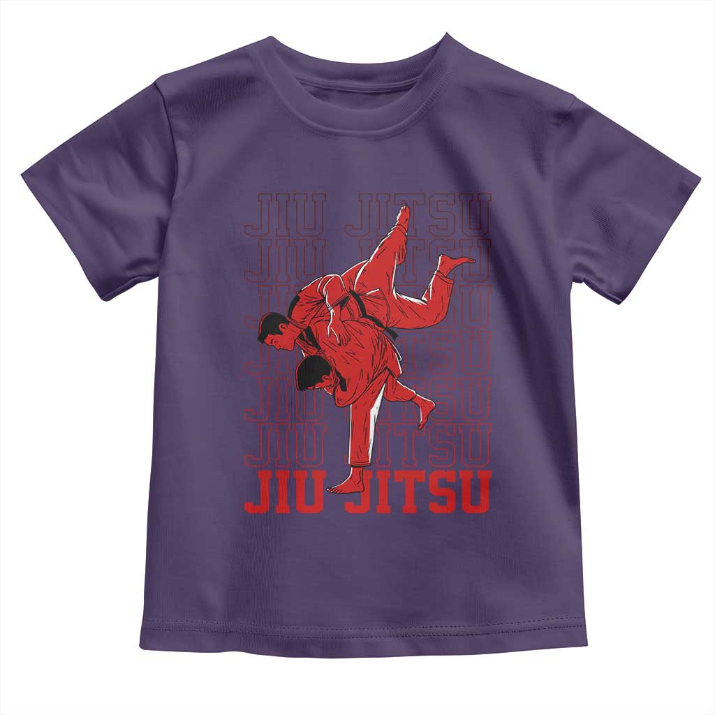 Brazilian Jiu Jitsu Toddler T Shirt BJJ Distressed TS10 Purple Print Your Wear