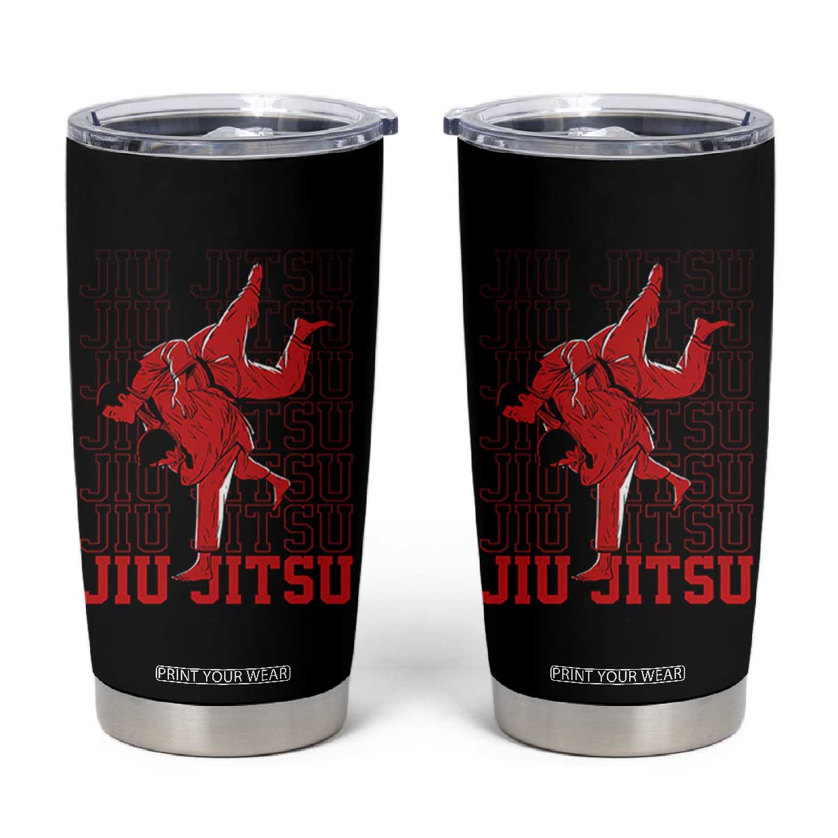 Brazilian Jiu Jitsu Tumbler Cup BJJ Distressed TS10 Black Print Your Wear