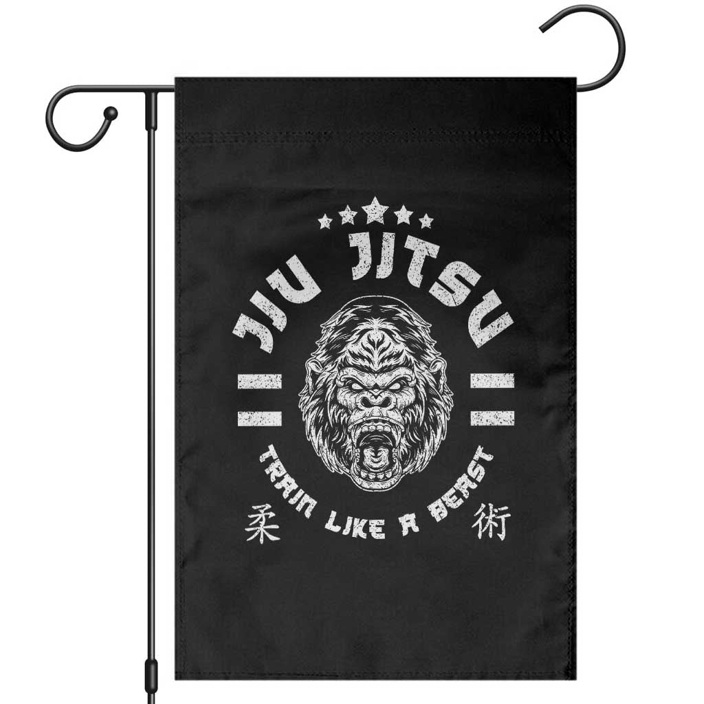 Brazilian Jiu Jitsu Garden Flag Train Like A Beast Vintage BJJ Grappling Gorilla TS10 Black Print Your Wear