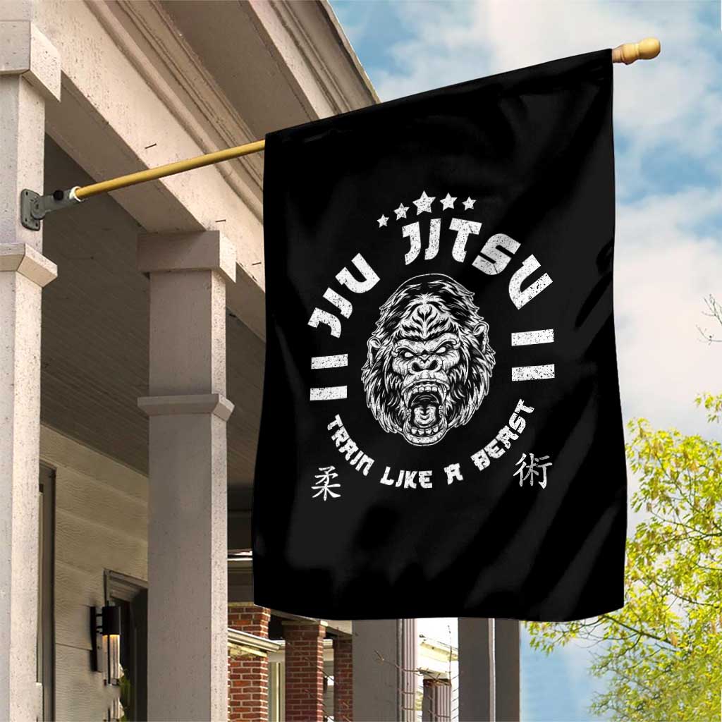 Brazilian Jiu Jitsu Garden Flag Train Like A Beast Vintage BJJ Grappling Gorilla TS10 Print Your Wear
