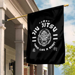 Brazilian Jiu Jitsu Garden Flag Train Like A Beast Vintage BJJ Grappling Gorilla TS10 Print Your Wear