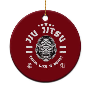 Brazilian Jiu Jitsu Ceramic Ornament Train Like A Beast Vintage BJJ Grappling Gorilla TS10 1pc Red Print Your Wear