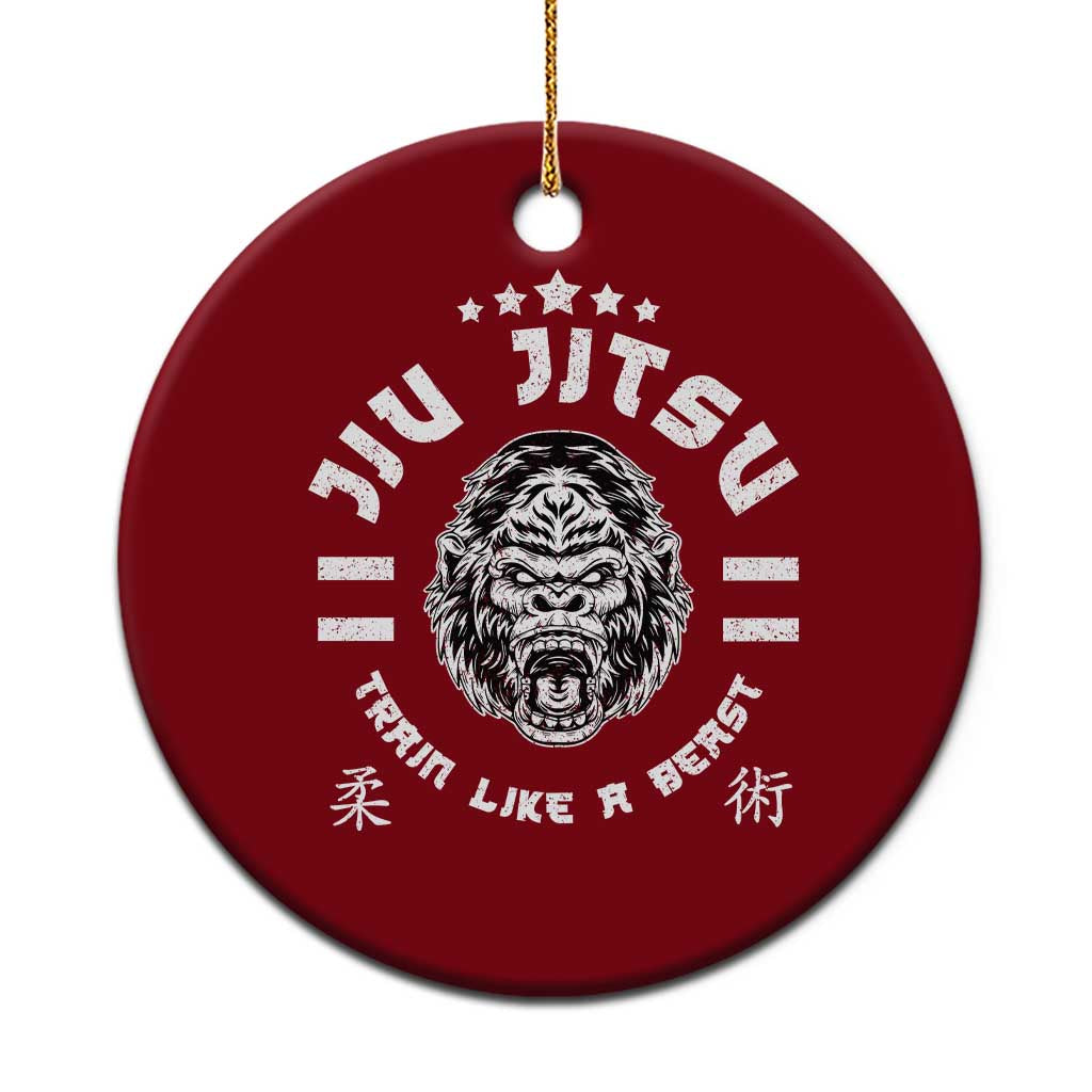 Brazilian Jiu Jitsu Ceramic Ornament Train Like A Beast Vintage BJJ Grappling Gorilla TS10 1pc Red Print Your Wear