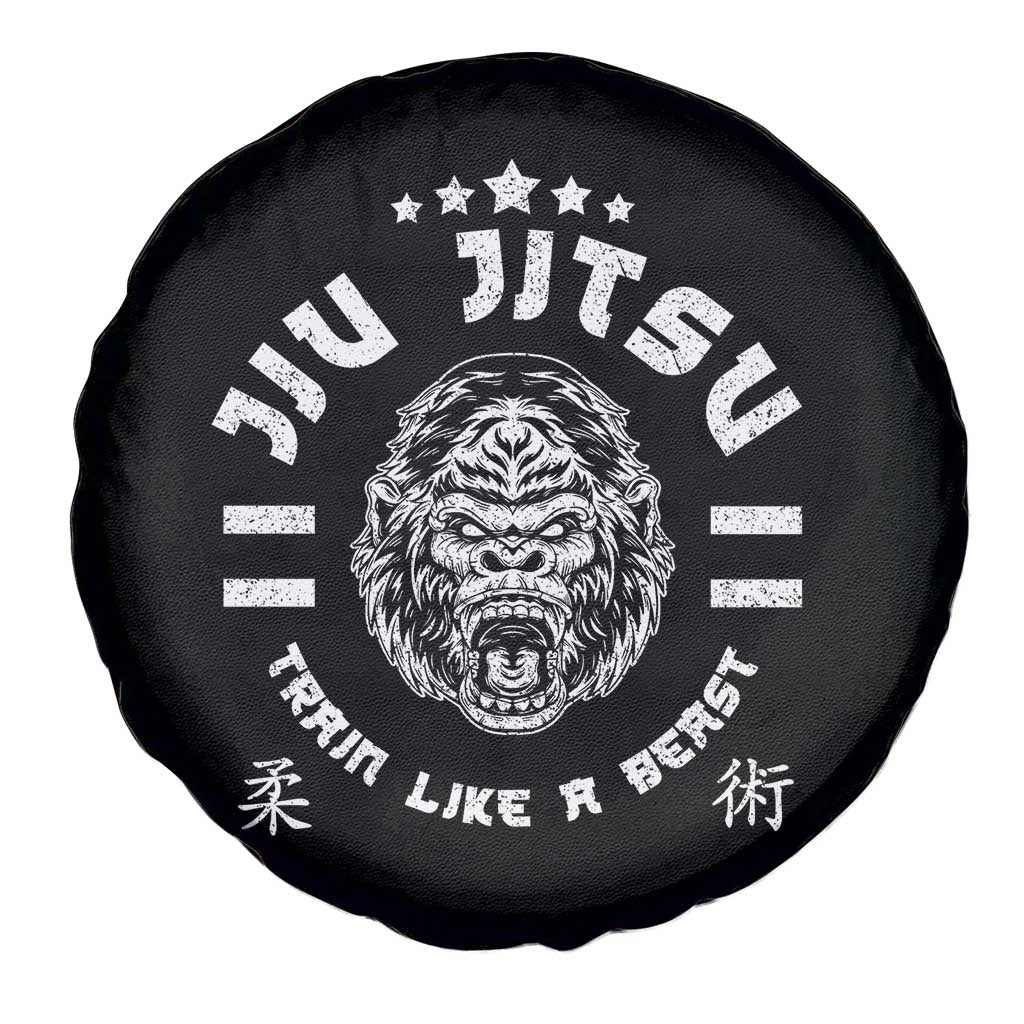 Brazilian Jiu Jitsu Spare Tire Cover Train Like A Beast Vintage BJJ Grappling Gorilla TS10 Print Your Wear