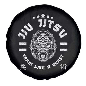 Brazilian Jiu Jitsu Spare Tire Cover Train Like A Beast Vintage BJJ Grappling Gorilla TS10 Print Your Wear