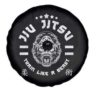 Brazilian Jiu Jitsu Spare Tire Cover Train Like A Beast Vintage BJJ Grappling Gorilla TS10 Print Your Wear