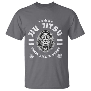 Brazilian Jiu Jitsu T Shirt Train Like A Beast Vintage BJJ Grappling Gorilla TS10 Charcoal Print Your Wear