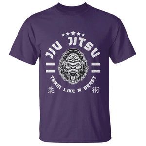 Brazilian Jiu Jitsu T Shirt Train Like A Beast Vintage BJJ Grappling Gorilla TS10 Purple Print Your Wear