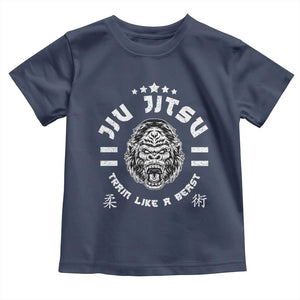 Brazilian Jiu Jitsu Toddler T Shirt Train Like A Beast Vintage BJJ Grappling Gorilla TS10 Navy Print Your Wear