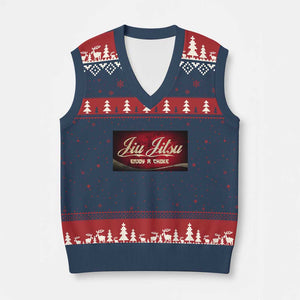 Funny Brazilian Jiu Jitsu V-Neck Knit Sweater Vest BJJ Tactical Hugging Choke Jiujitsu Martial Arts TS10 Navy Red Print Your Wear