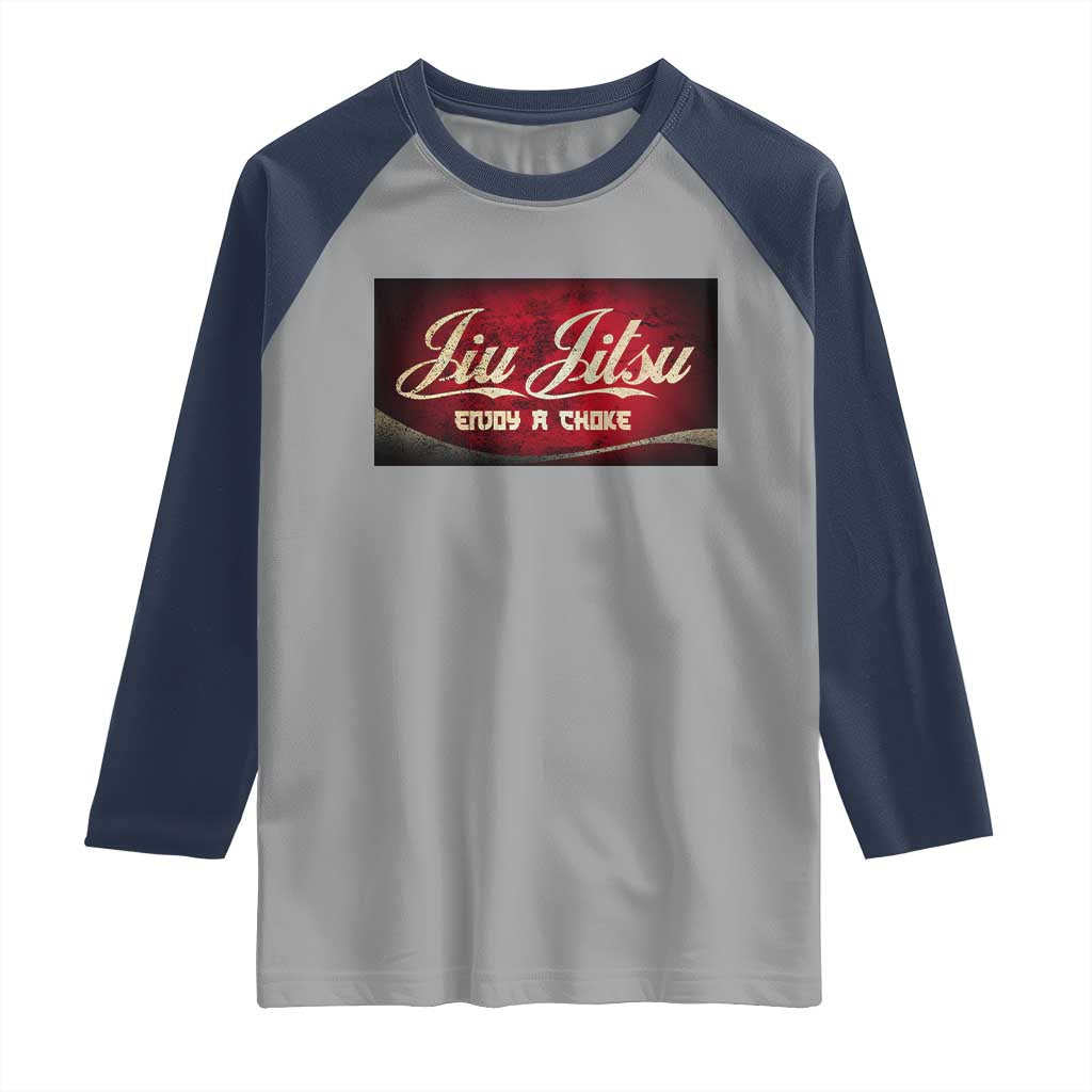 Funny Brazilian Jiu Jitsu Raglan Shirt BJJ Tactical Hugging Choke Jiujitsu Martial Arts TS10 Sport Gray Navy Print Your Wear
