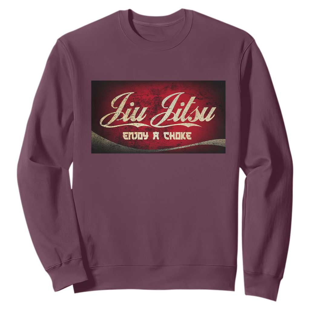 Funny Brazilian Jiu Jitsu Sweatshirt BJJ Tactical Hugging Choke Jiujitsu Martial Arts TS10 Maroon Print Your Wear