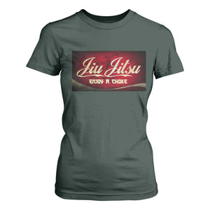 Funny Brazilian Jiu Jitsu T Shirt For Women BJJ Tactical Hugging Choke Jiujitsu Martial Arts TS10 Dark Forest Green Print Your Wear