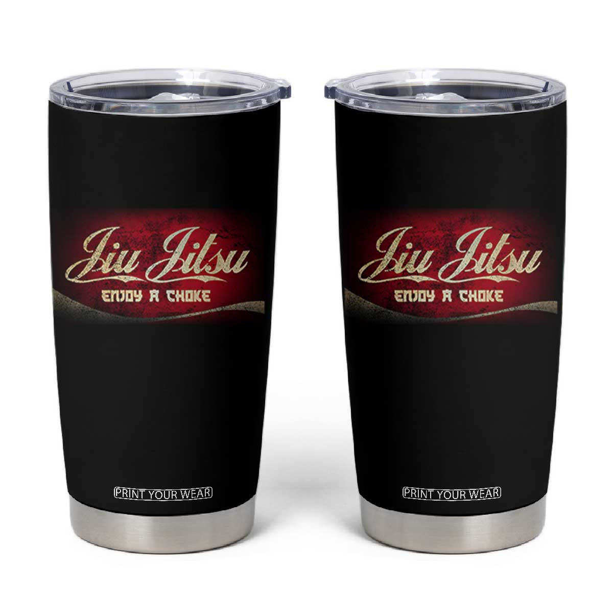 Funny Brazilian Jiu Jitsu Tumbler Cup BJJ Tactical Hugging Choke Jiujitsu Martial Arts TS10 Black Print Your Wear