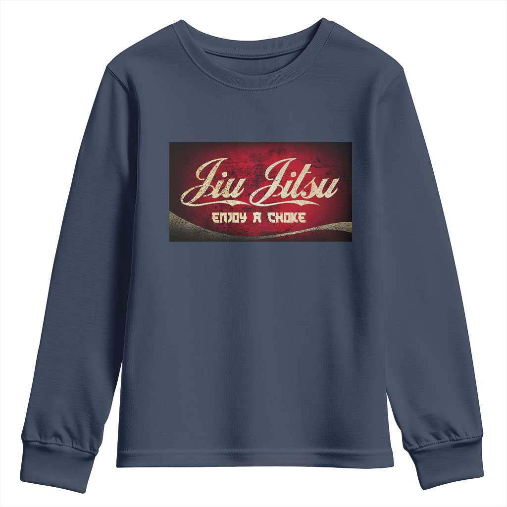Funny Brazilian Jiu Jitsu Youth Sweatshirt BJJ Tactical Hugging Choke Jiujitsu Martial Arts TS10 Navy Print Your Wear
