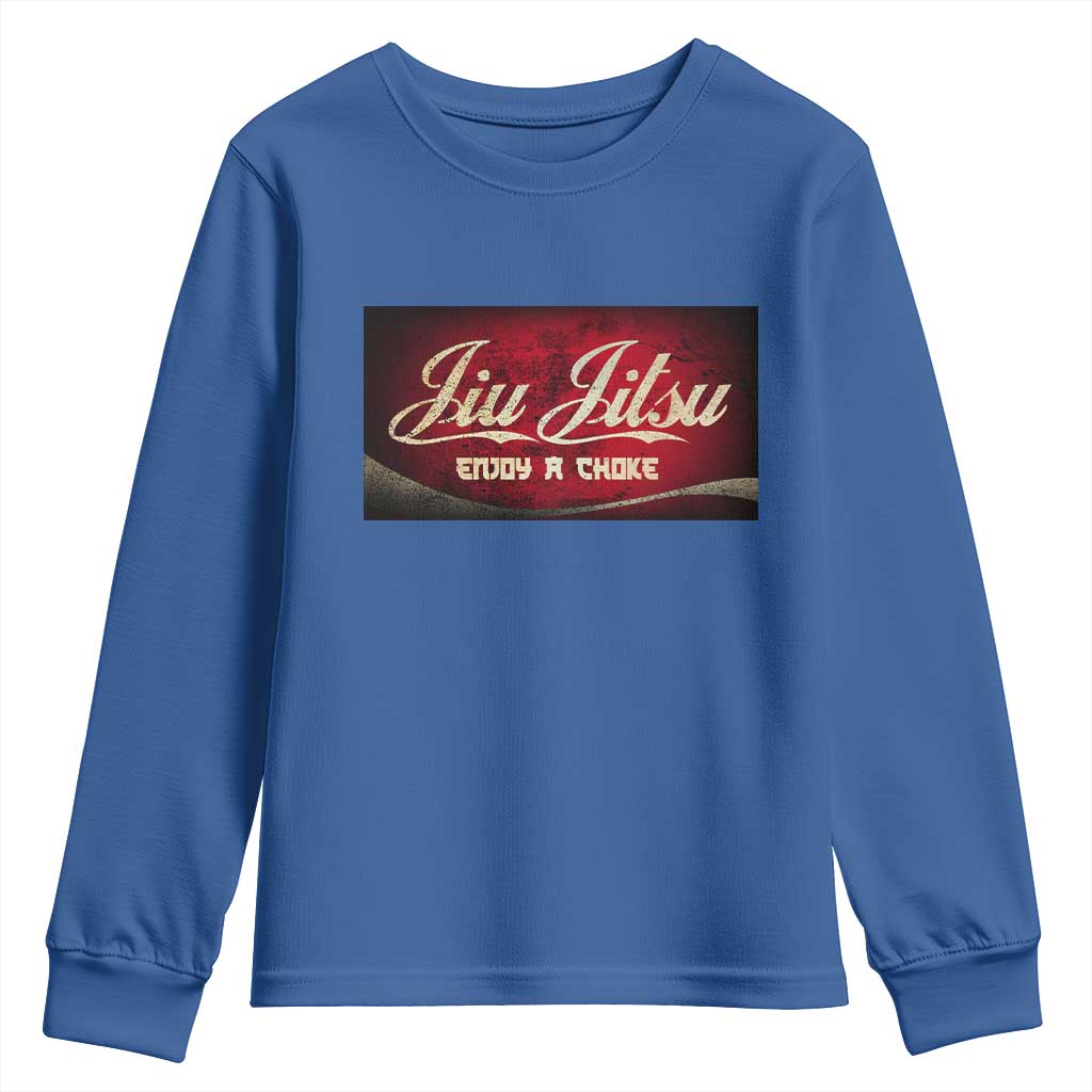 Funny Brazilian Jiu Jitsu Youth Sweatshirt BJJ Tactical Hugging Choke Jiujitsu Martial Arts TS10 Royal Blue Print Your Wear