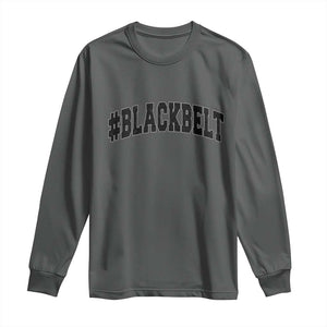 Martial Arts Karate Black Belt Long Sleeve Shirt Retro Varsity Vintage TS10 Dark Heather Print Your Wear