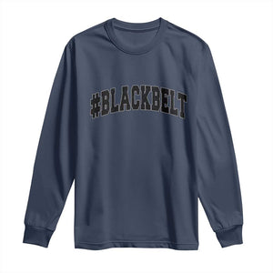 Martial Arts Karate Black Belt Long Sleeve Shirt Retro Varsity Vintage TS10 Navy Print Your Wear