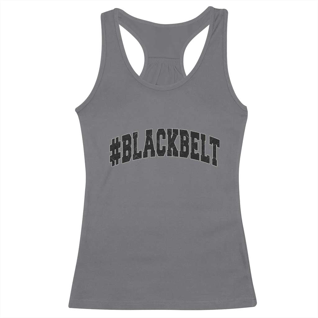 Martial Arts Karate Black Belt Racerback Tank Top Retro Varsity Vintage TS10 Charcoal Print Your Wear