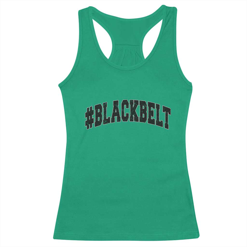Martial Arts Karate Black Belt Racerback Tank Top Retro Varsity Vintage TS10 Irish Green Print Your Wear