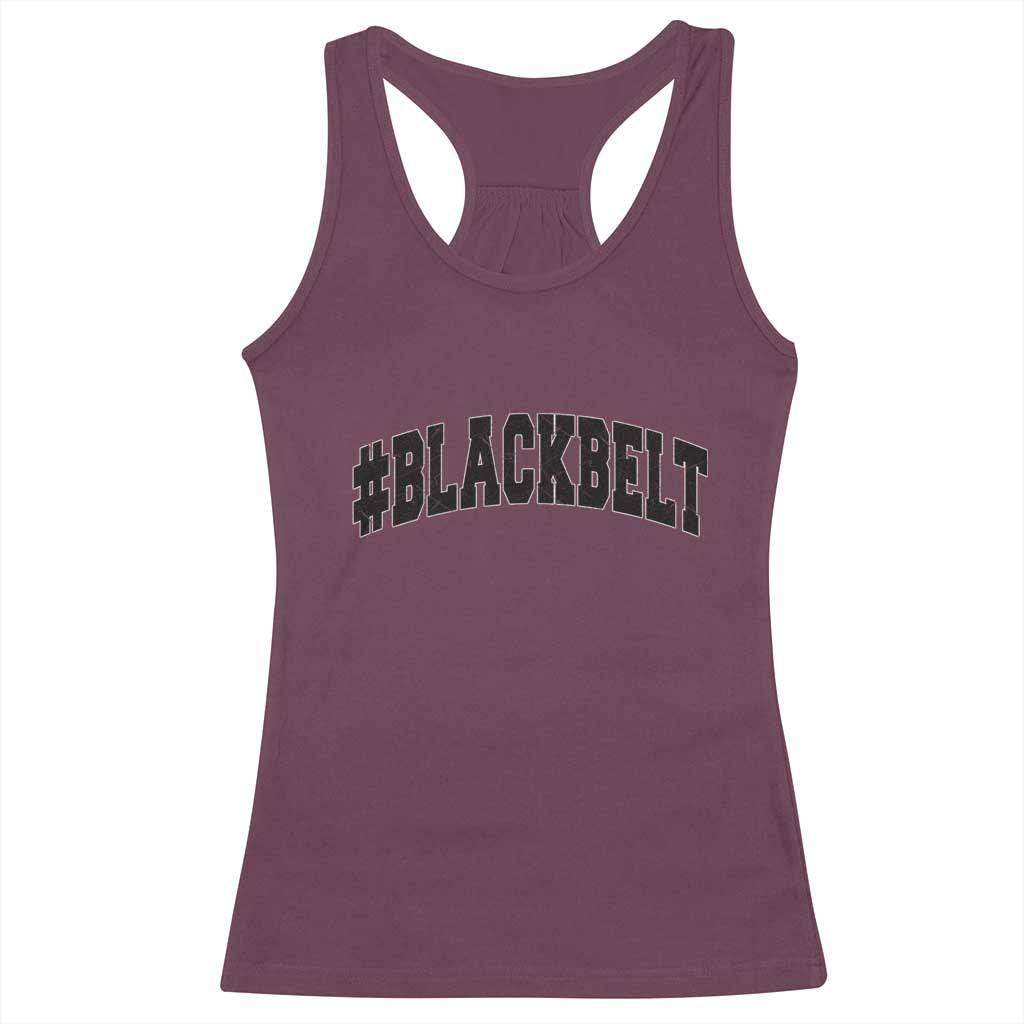 Martial Arts Karate Black Belt Racerback Tank Top Retro Varsity Vintage TS10 Maroon Print Your Wear