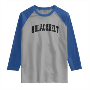 Martial Arts Karate Black Belt Raglan Shirt Retro Varsity Vintage TS10 Sport Gray Royal Print Your Wear