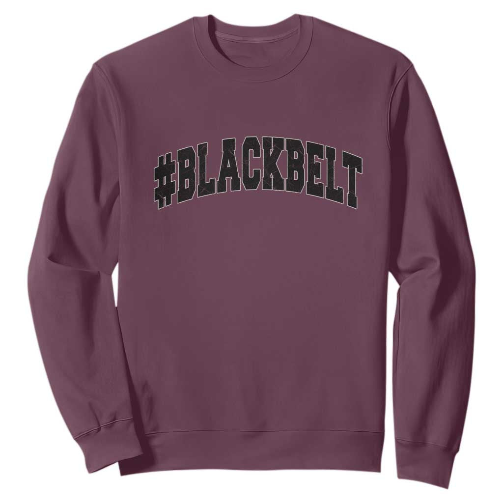 Martial Arts Karate Black Belt Sweatshirt Retro Varsity Vintage TS10 Maroon Print Your Wear