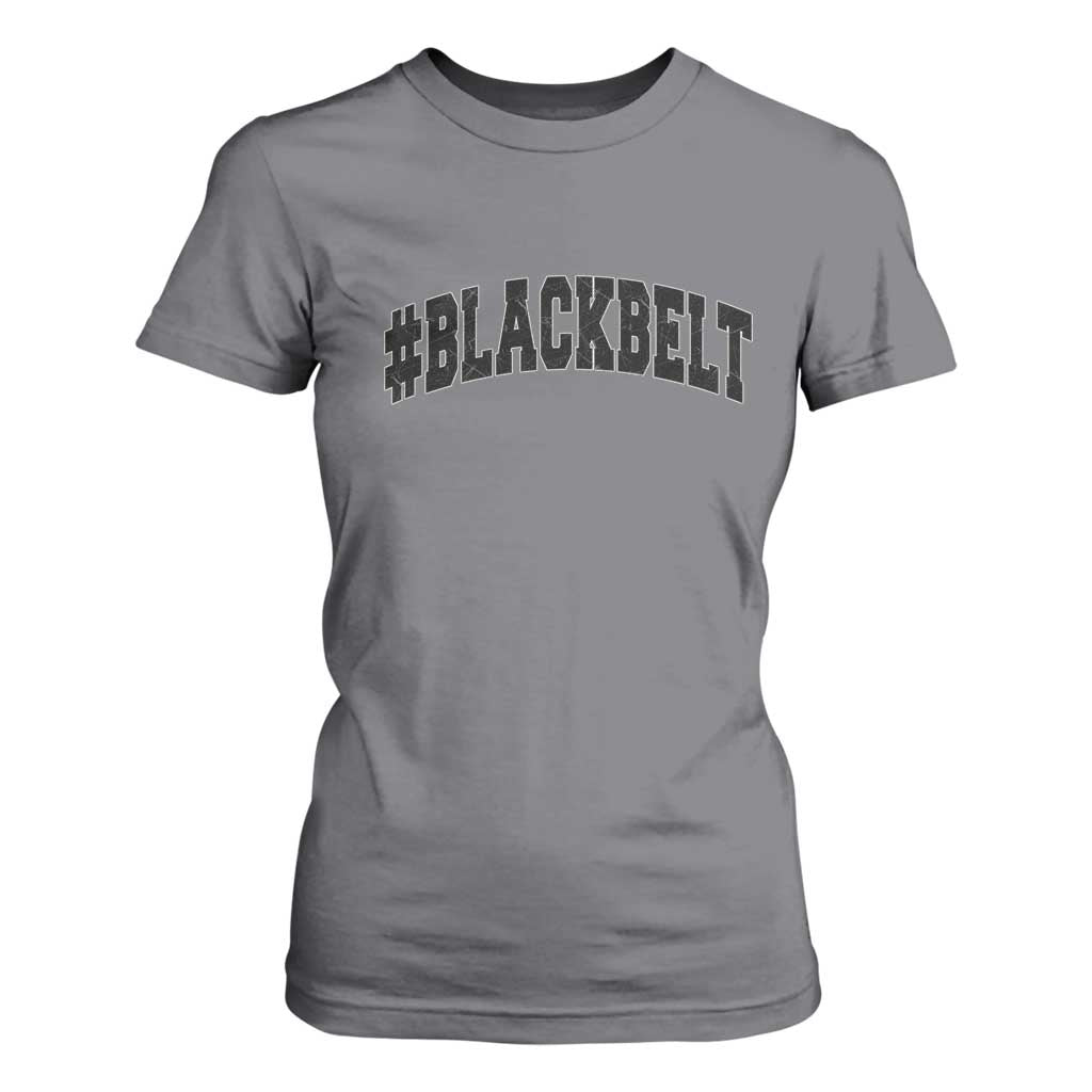 Martial Arts Karate Black Belt T Shirt For Women Retro Varsity Vintage TS10 Charcoal Print Your Wear
